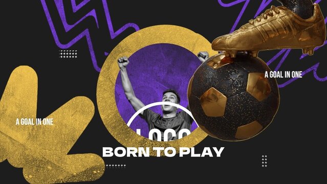 Gold & Grunge Soccer Logo