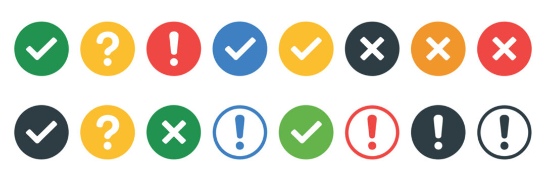 Check mark icons in circle editable stroke tick symbol set, vector illustration of validation and approval symbols with clean outline style, confirmation icons for apps, websites and checklist design.