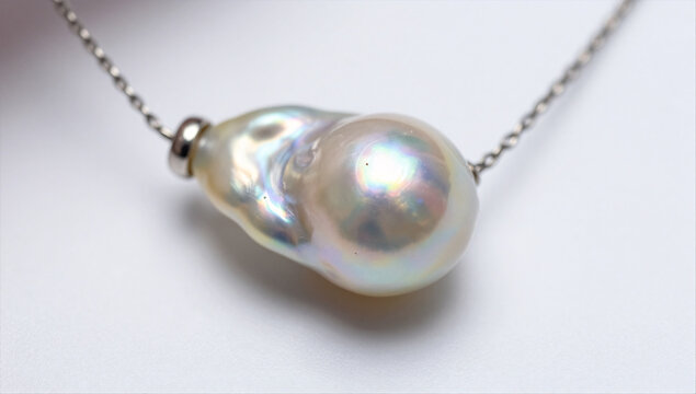 Macro Detail of South Sea Keshi Pearl Luster and Organic Texture