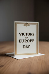 Banner postcard poster celebration Victory in Europe Day May 8 liberation World War II AI Generative