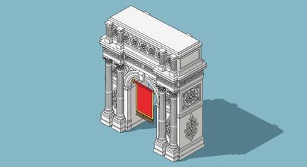 Detailed 3D Arc de Triomphe Model. © huhiyart