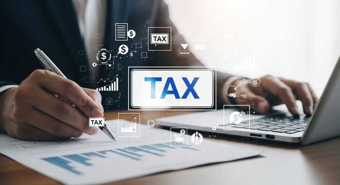 Tax season a professional reviewing financial documents and preparing returns