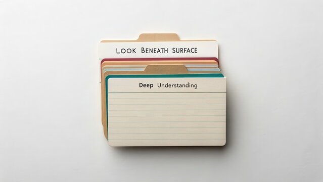 Stack of Index Cards Displaying Educational Concepts