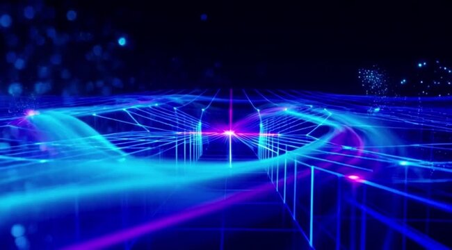 Abstract blue gradient motion background with soft flowing light and smooth wave animation, modern minimal loop for presentation, technology backdrop, and digital visual design