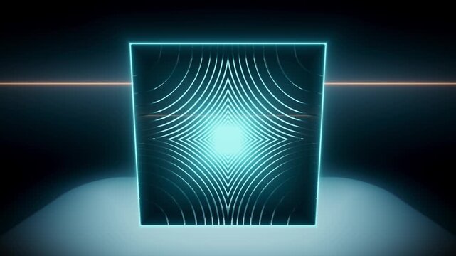 Rotating glowing geometric 3d crystal object