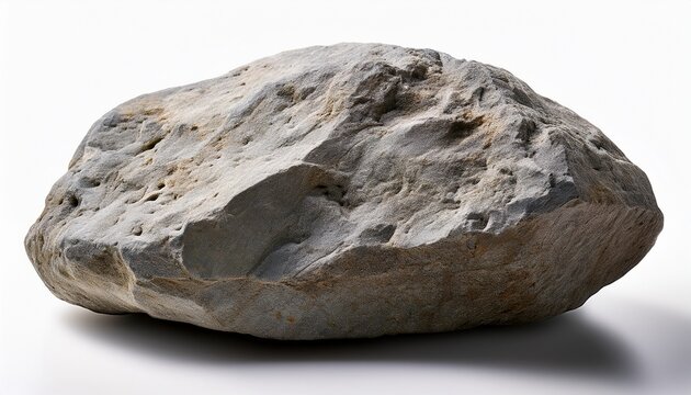 Natural Rock Sample Of Conglomerate With Rounded Gravel And Carbonate Cement Isolated On White Background
