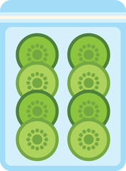 Sliced kiwi fruit stored in an airtight bag for freshness © anatolir
