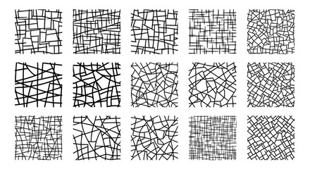 Fototapeta premium A collection of abstract geometric patterns on transparent background
