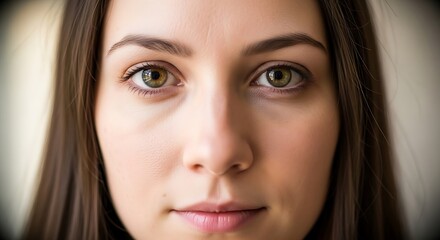Naklejka premium Close-up portrait of young woman face.