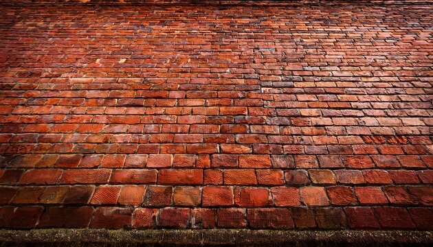 Wide Angle Vintage Red Brick Wall Background