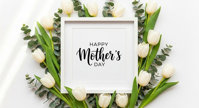 Happy mother's day card with tulips a beautiful celebration of moms