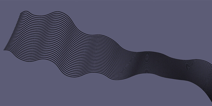 Abstract dark blue digital future technology geometric flowing line background. Purple-navy blue-green gradient smooth wave lines web banner background for cover, flyer, card, header, poster, slide