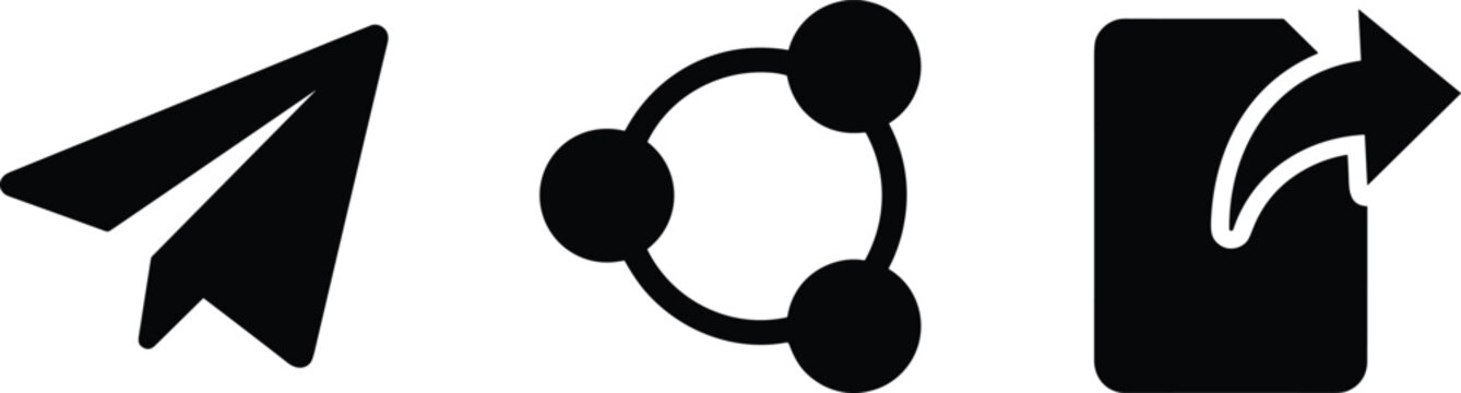Vector line icons depicting actions like sending messages, sharing information, and exporting content