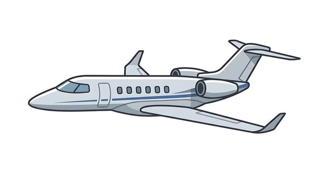 Private Jet Aircraft Flying Solo.