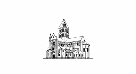 Obraz premium Ornate Gothic-style church facade with a prominent central tower