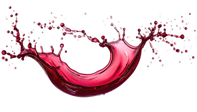 A dynamic, high-speed capture of a liquid splash forming an elegant, arching shape against a stark black background