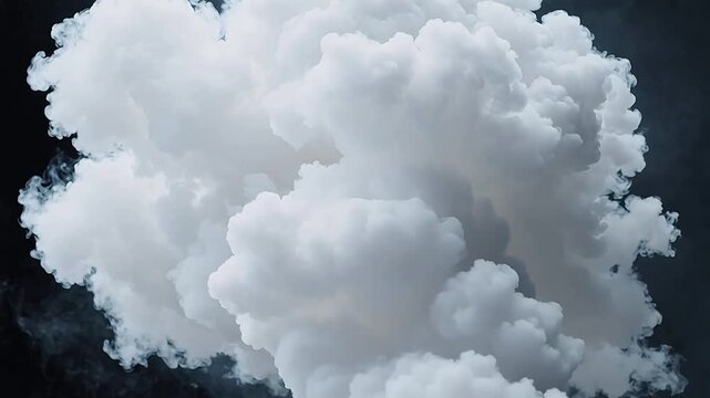 Advanced White smoke cloud against dark background for Digital Transformation and Cyber Infrastructure