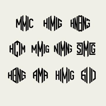 Monogram Hexagon Letters Collection: Modern Geometric Typography Design