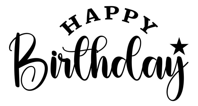 Happy birthday wishes modern text typography design element