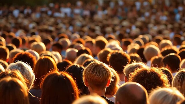 Premium Crowd of people from behind for Contemporary Lifestyle and Visual Storytelling
