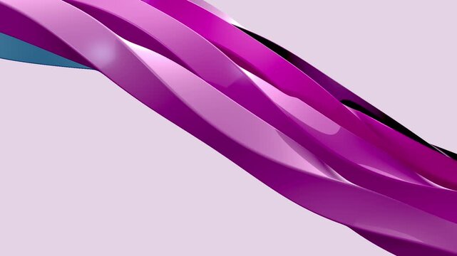 Abstract flowing ribbons in purple and blue motion