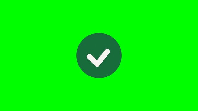 Green background with white checkmark icon