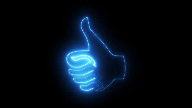 Hand thumb up icon isolated on transparent background. Perfect for social media, approval, feedback, and positive reactions. Motion graphics of hand thumb idea. 