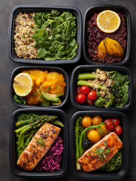 Healthy meal prepping for clean eating and portion control