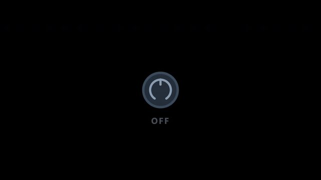 A power button switch off on black background