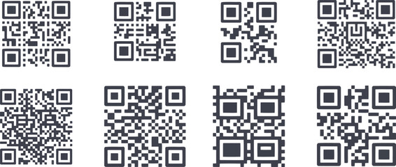 Fototapeta premium QR barcode grid layout modern tech vector illustration.