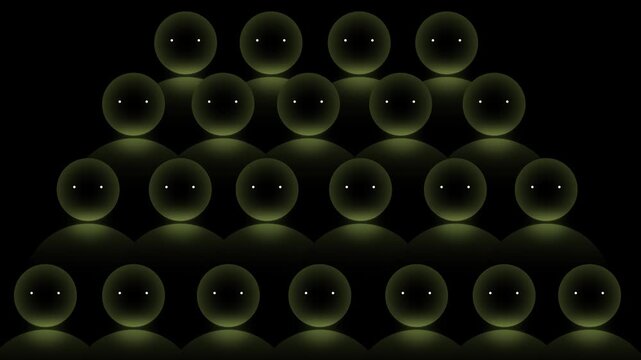 Human People Person Head Count Population Census User Icon Glow Effect Dark Theme Background 4K