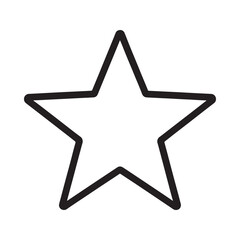 Obraz premium Simple black outline of a five pointed star on a white background
