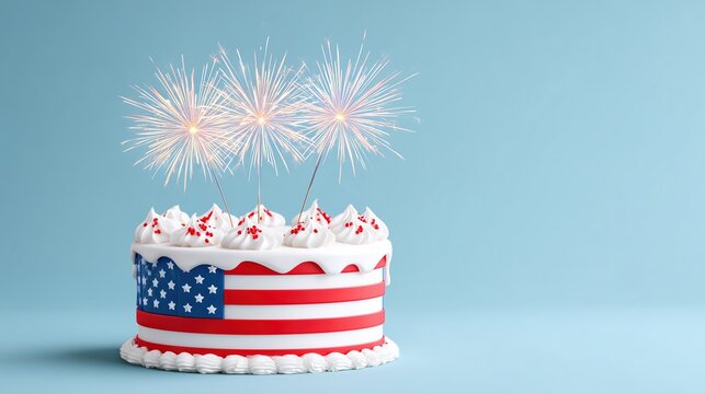 Festive Fourth of July flag cake for national holiday celebration and catering services