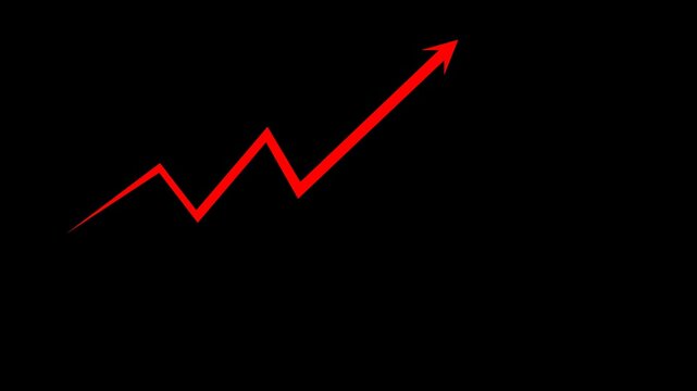 Market index graph showing growth, Advanced business data graph chart animation.