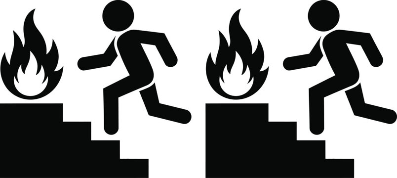 Avoiding fire hazards while descending stairs in emergency situations