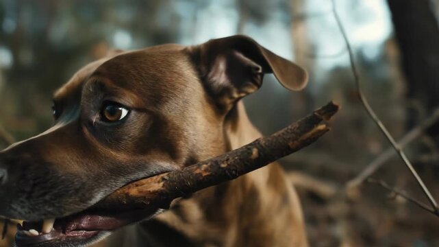 Dog with a Chewed Stick