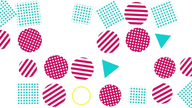 Abstract geometric shapes animation with colorful pattern design