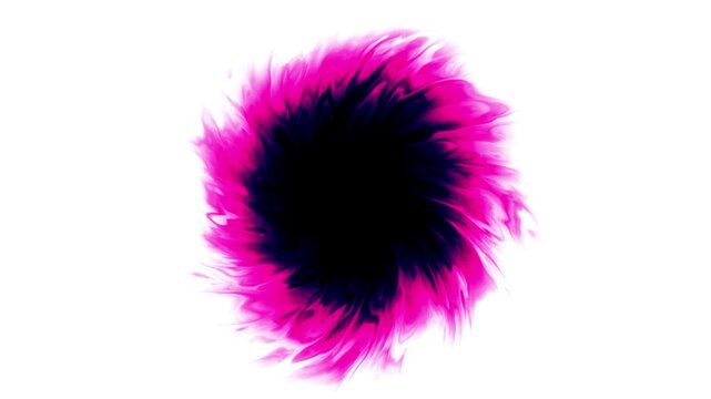 Pink energy portal swirling animation on white background