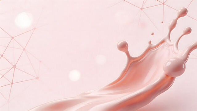 Pink liquid splash against soft background
