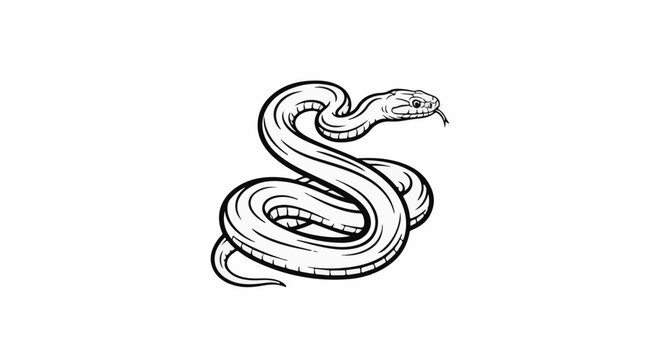 Stylized coiled serpent with forked tongue flicking