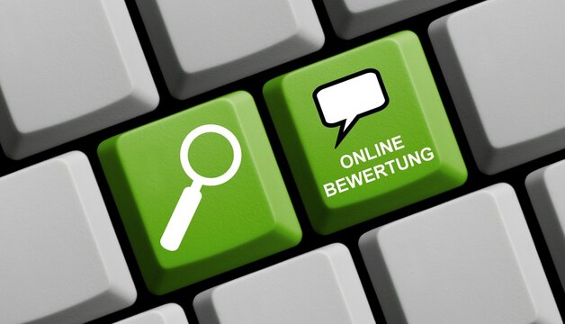 Computer Tastatur in gr&uuml;n: Online Bewertung