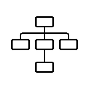 Algorithm flowchart icon. Business and workflow line symbol. Black and white.