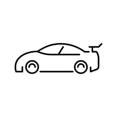 Obraz premium Race car icon. Transport and motorsport line symbol. Black and white.