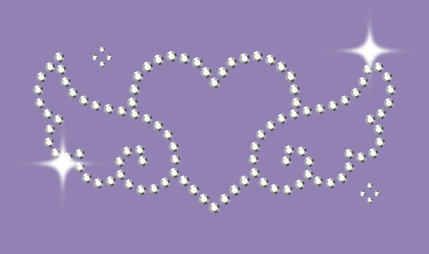 Bedazzled Rhinestone Element Heart Angel Wings