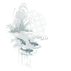 carp koi fish abstract brush japanese chinese vector ink traditional asian design isolated © CharlieNati