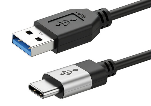 Usb type-a and usb type-c cable connectors for fast data transfer and charging electronic devices with type c type a connector technology hardware charging electronic connection peripheral