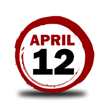 April 12 Red Circle Calendar Badge