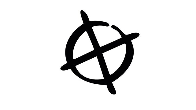 Black symbol with crossed lines on a white background doodle animated 4k stock video