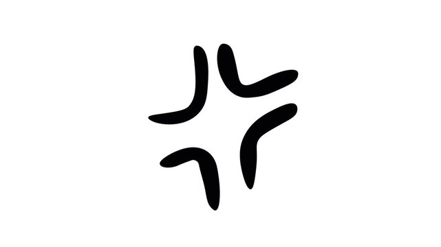 Black curved lines on a white background forming a decorative pattern doodle animated 4k stock video