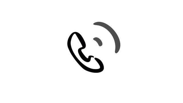 Vector illustration of a human ear with sound waves isolated on white background doodle animated 4k stock video